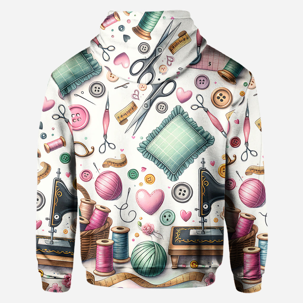 Une fille qui adore coudre - T-shirt personnalisé avec couture intégrale