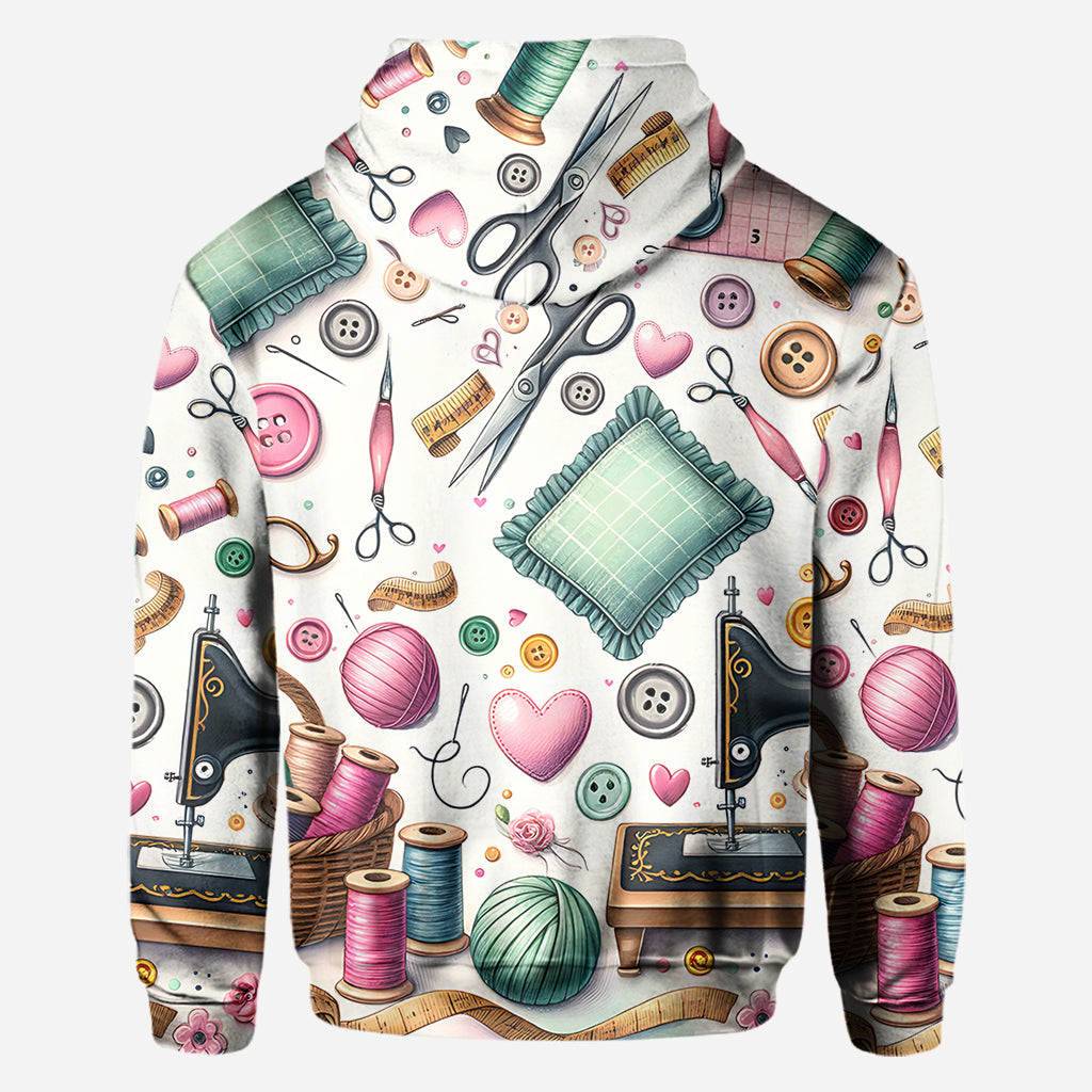 Une fille qui adore coudre - T-shirt personnalisé avec couture intégrale