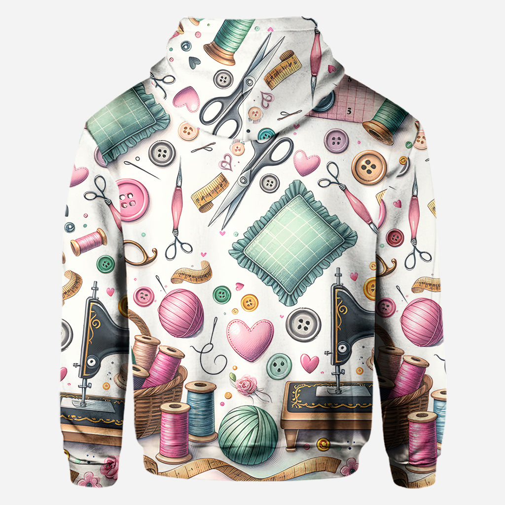 Une fille qui adore coudre - T-shirt personnalisé avec couture intégrale