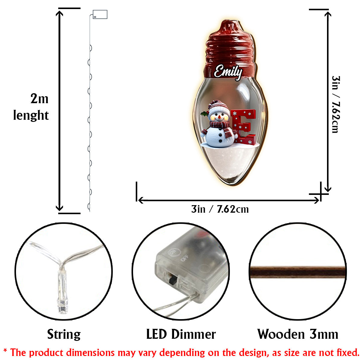 Joyeux Noël 2025 - Guirlandes lumineuses familiales personnalisées