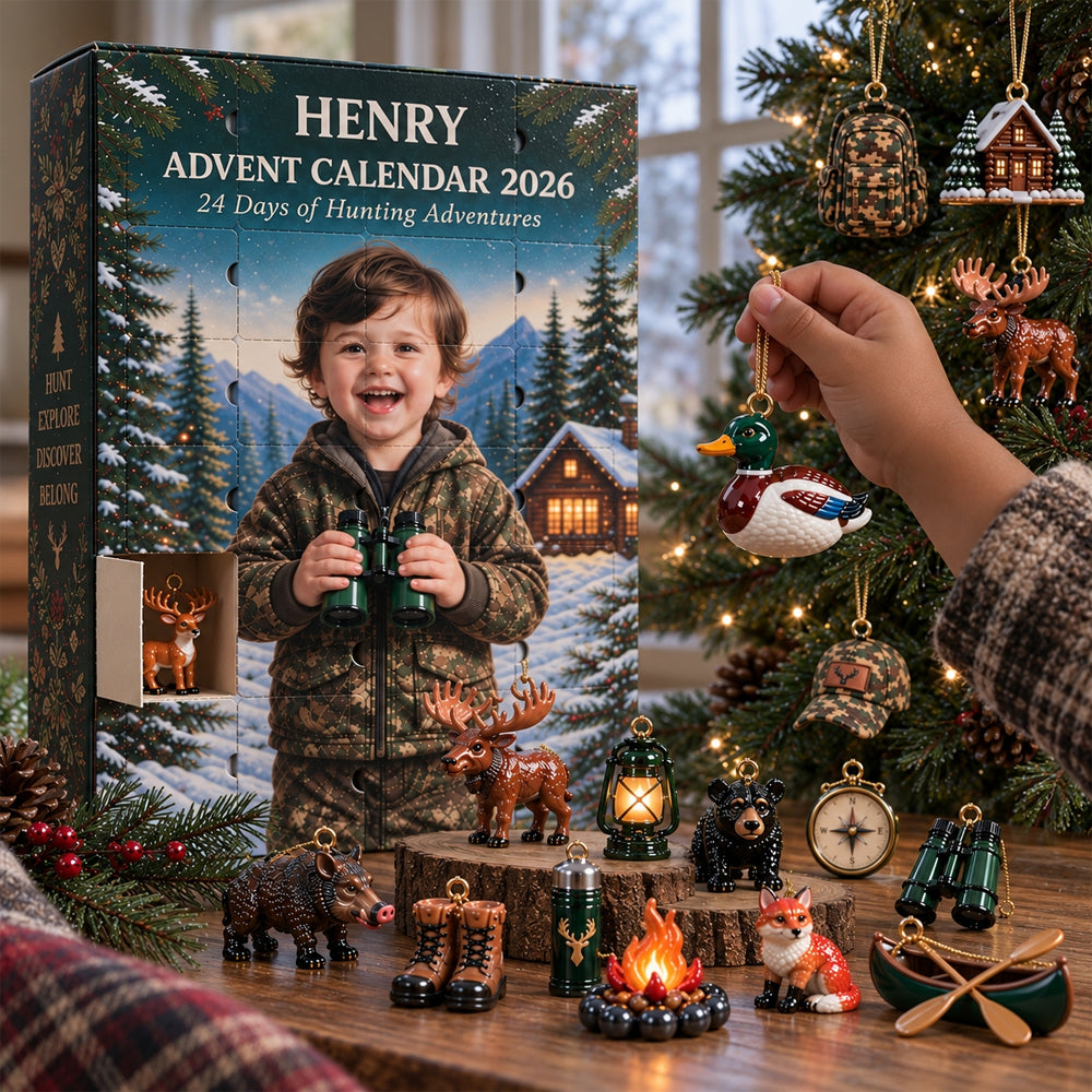 24 Days of Hunting Adventures - Personalized Hunting Advent Calendar With 3D Collectibles