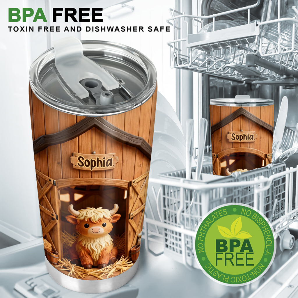 Cute Higland Cow - Personalized Highland Cow Tumbler