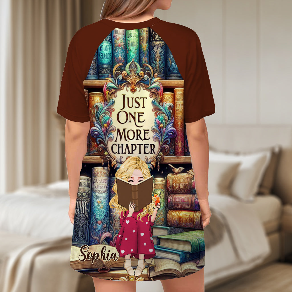 Just One More Chapter - Personalized Book Sleep T-shirt Dress