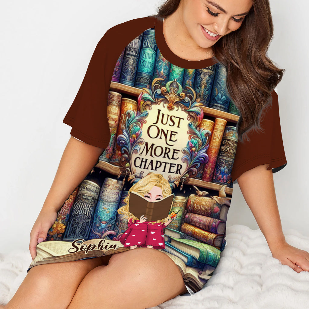 Just One More Chapter - Personalized Book Sleep T-shirt Dress