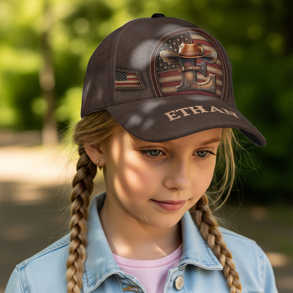 Casquette western personnalisée avec initiales de cowboy - Tenue western classique personnalisée