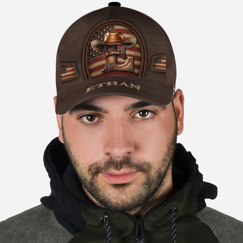 Casquette western personnalisée avec initiales de cowboy - Tenue western classique personnalisée