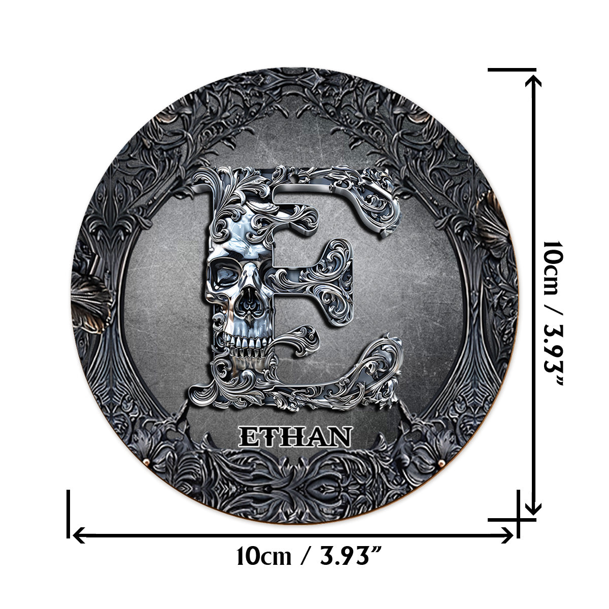 Skull Name Initial Letter - Personalized Skull Whiskey Glass