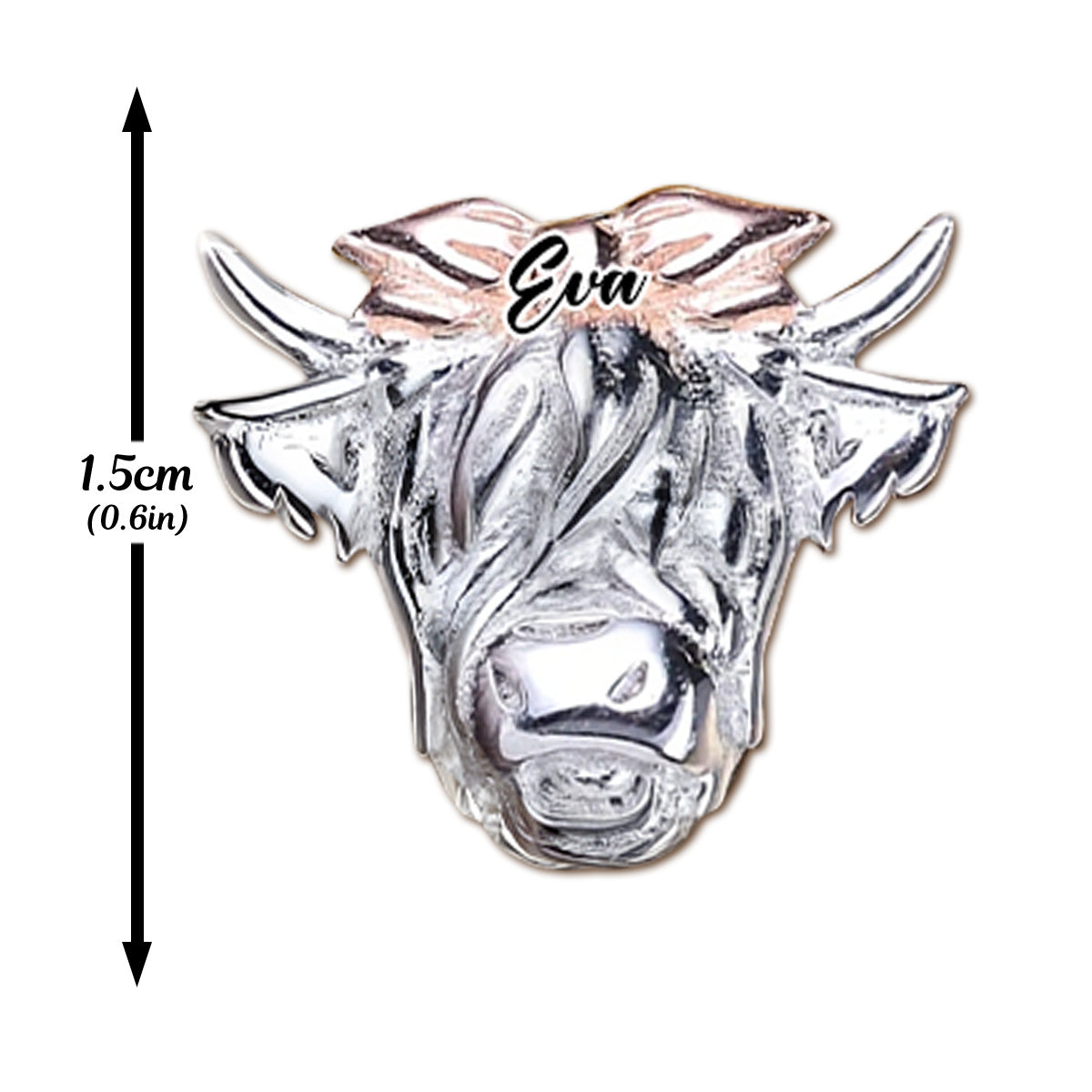 Western Style Bow Bull - Personalized Highland Cow Stud Earrings