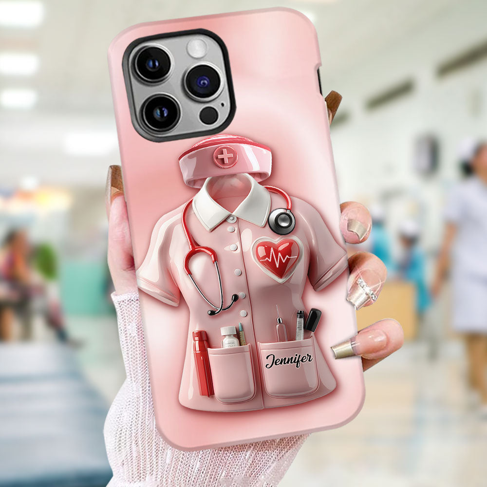Les infirmières sont au cœur des soins de santé - Coque de téléphone personnalisée avec le texte intégral « Infirmière »