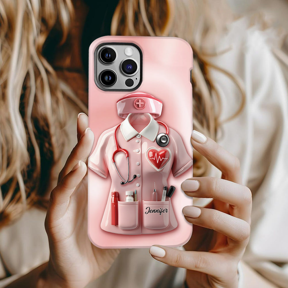 Les infirmières sont au cœur des soins de santé - Coque de téléphone personnalisée avec le texte intégral « Infirmière »
