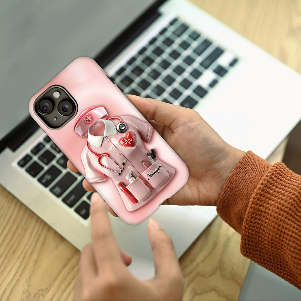 Les infirmières sont au cœur des soins de santé - Coque de téléphone personnalisée avec le texte intégral « Infirmière »