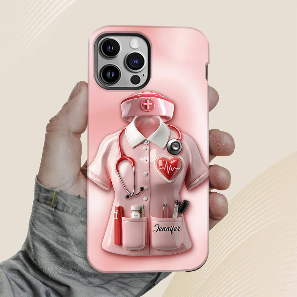 Les infirmières sont au cœur des soins de santé - Coque de téléphone personnalisée avec le texte intégral « Infirmière »