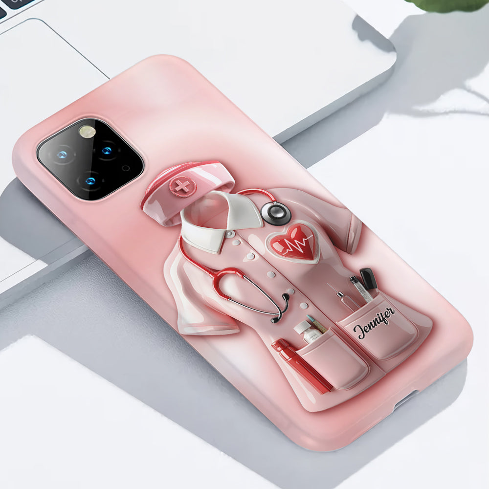 Les infirmières sont au cœur des soins de santé - Coque de téléphone personnalisée avec le texte intégral « Infirmière »