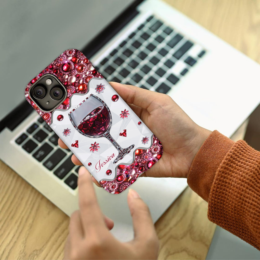 Just A Girl Who Loves Wine - Personalized Wine Full Print Phone Case