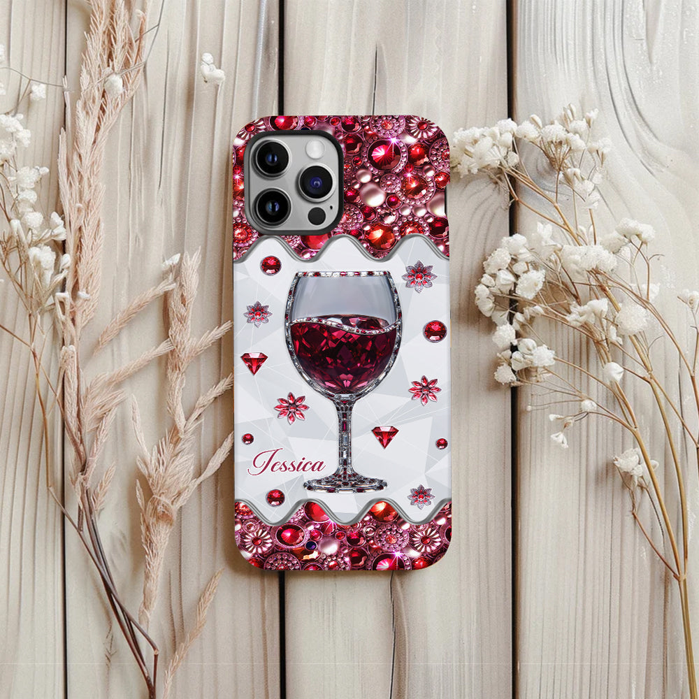 Just A Girl Who Loves Wine - Personalized Wine Full Print Phone Case