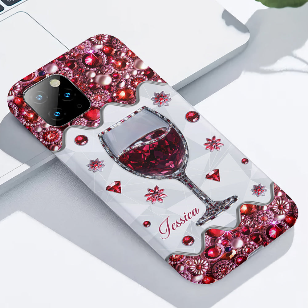 Just A Girl Who Loves Wine - Personalized Wine Full Print Phone Case