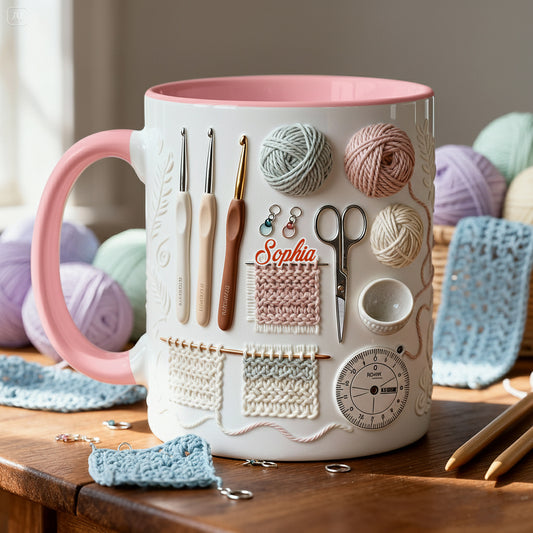 J'adore le crochet - Mug personnalisé à motif crochet