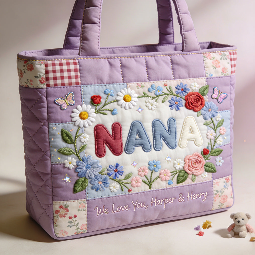 Sac fourre-tout matelassé personnalisé pour maman