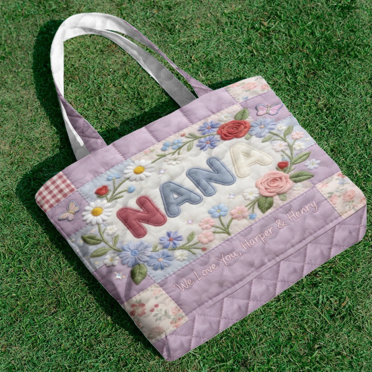 Sac fourre-tout matelassé personnalisé pour maman