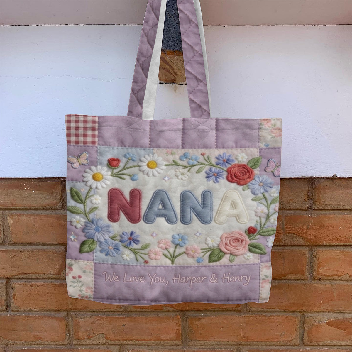 Sac fourre-tout matelassé personnalisé pour maman