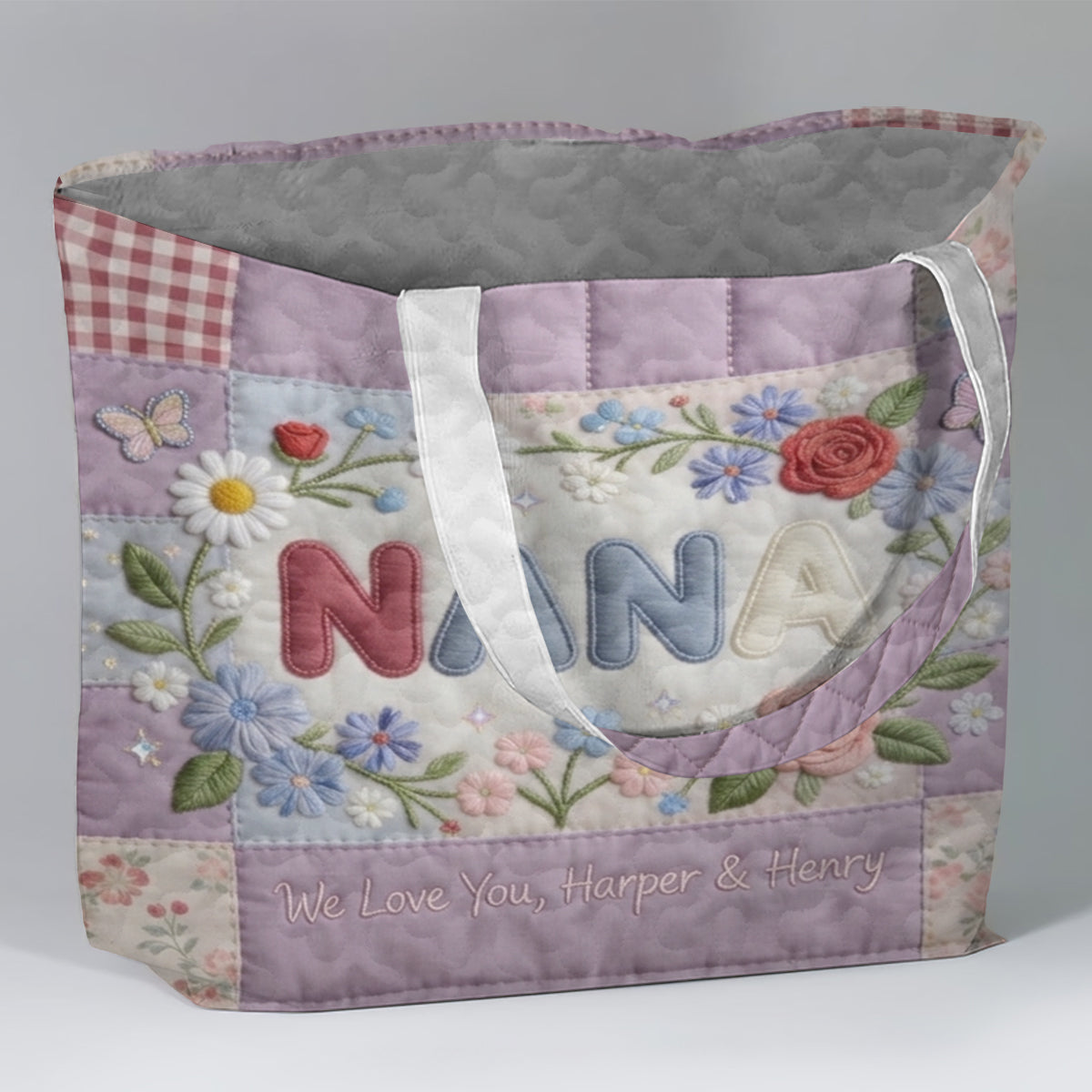 Sac fourre-tout matelassé personnalisé pour maman
