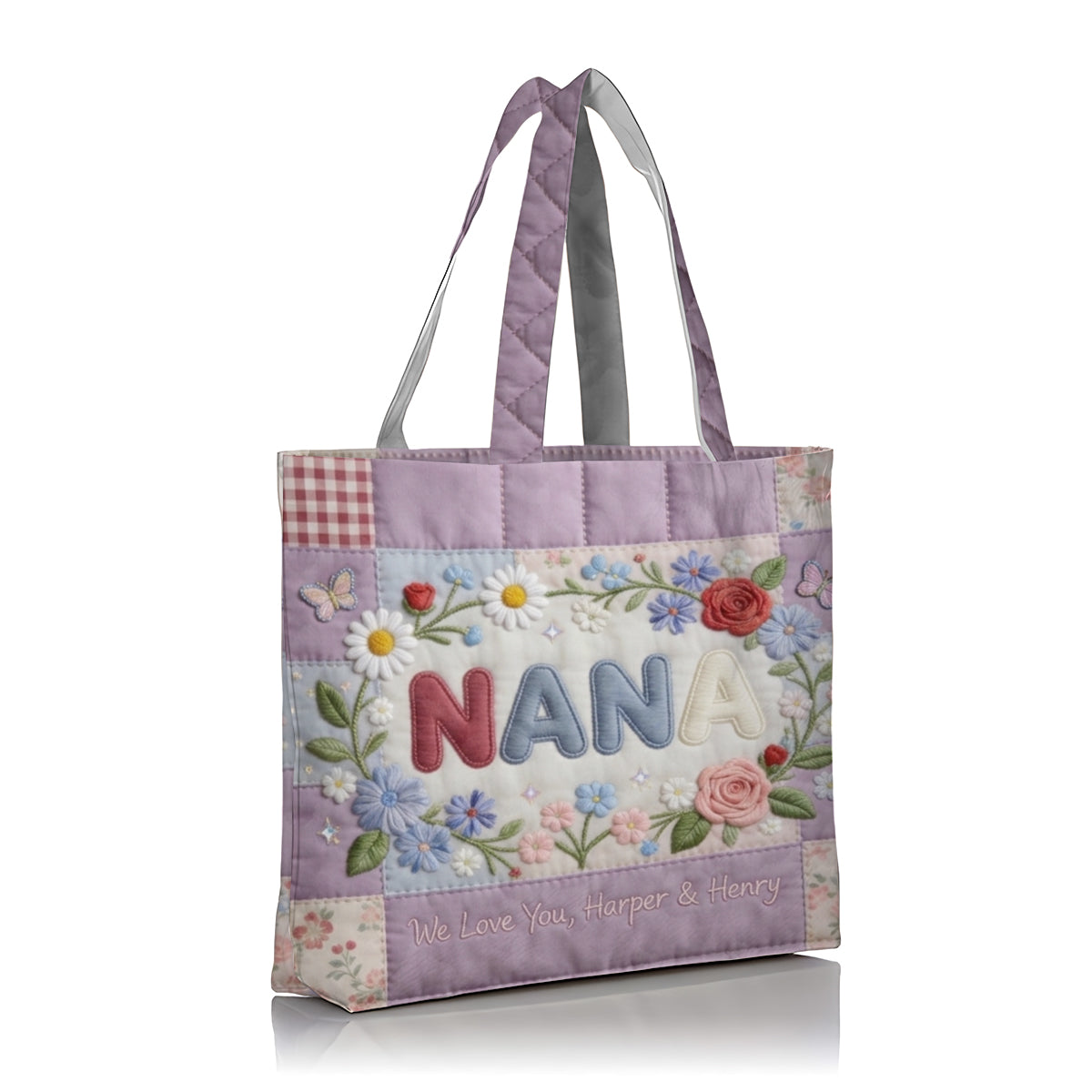Sac fourre-tout matelassé personnalisé pour maman