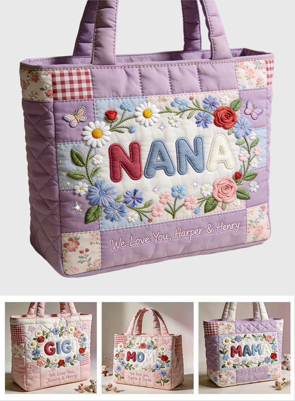 Sac fourre-tout matelassé personnalisé pour maman