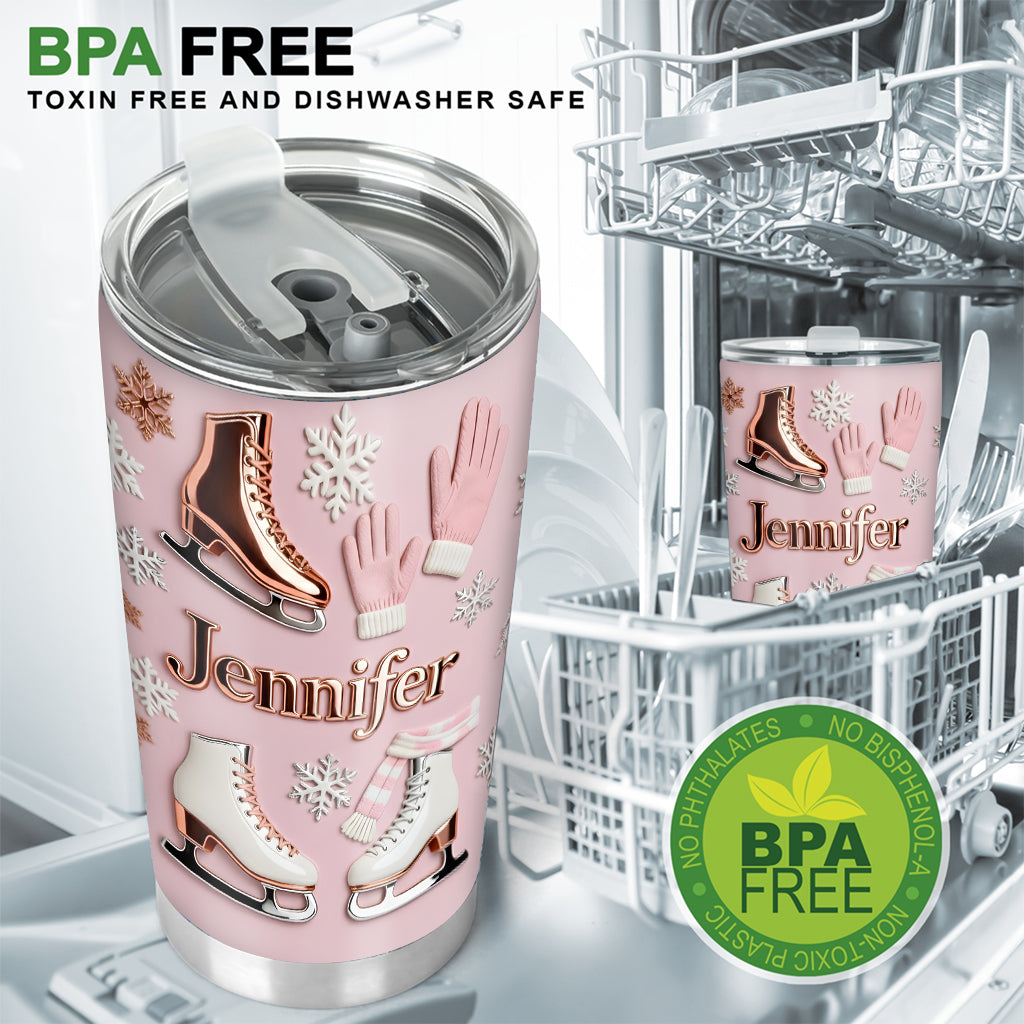 Le patinage sur glace me rend heureux - Gobelet isotherme personnalisé