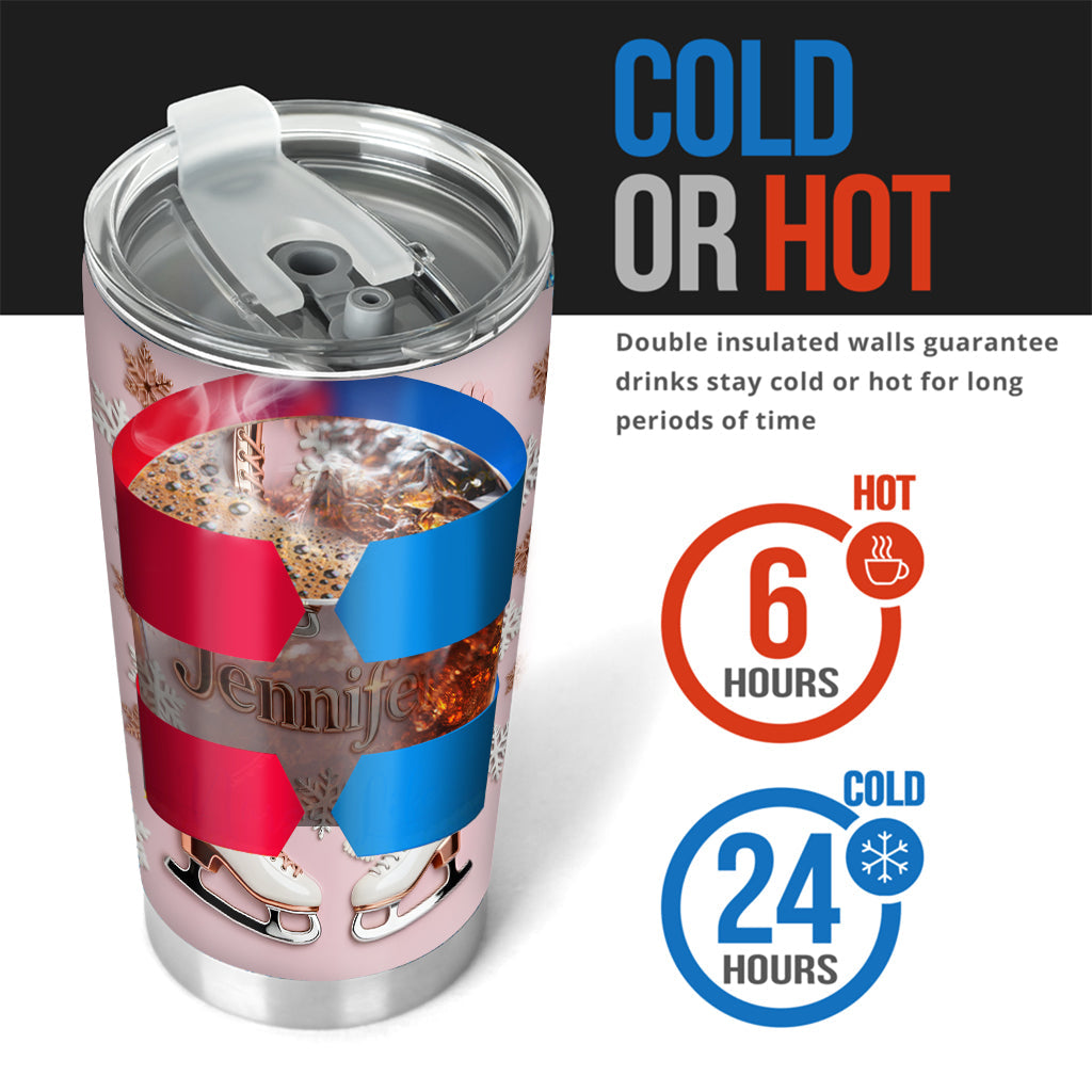 Le patinage sur glace me rend heureux - Gobelet isotherme personnalisé