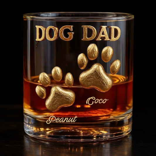 Papa/Maman de chien... - Verre à whisky personnalisé pour chien