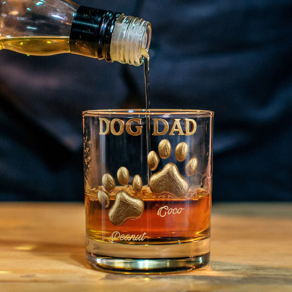 Papa/Maman de chien... - Verre à whisky personnalisé pour chien