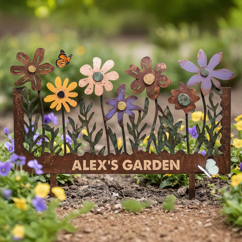 Mon Jardin - Panneau de jardinage personnalisé en acrylique / Plaque en acrylique