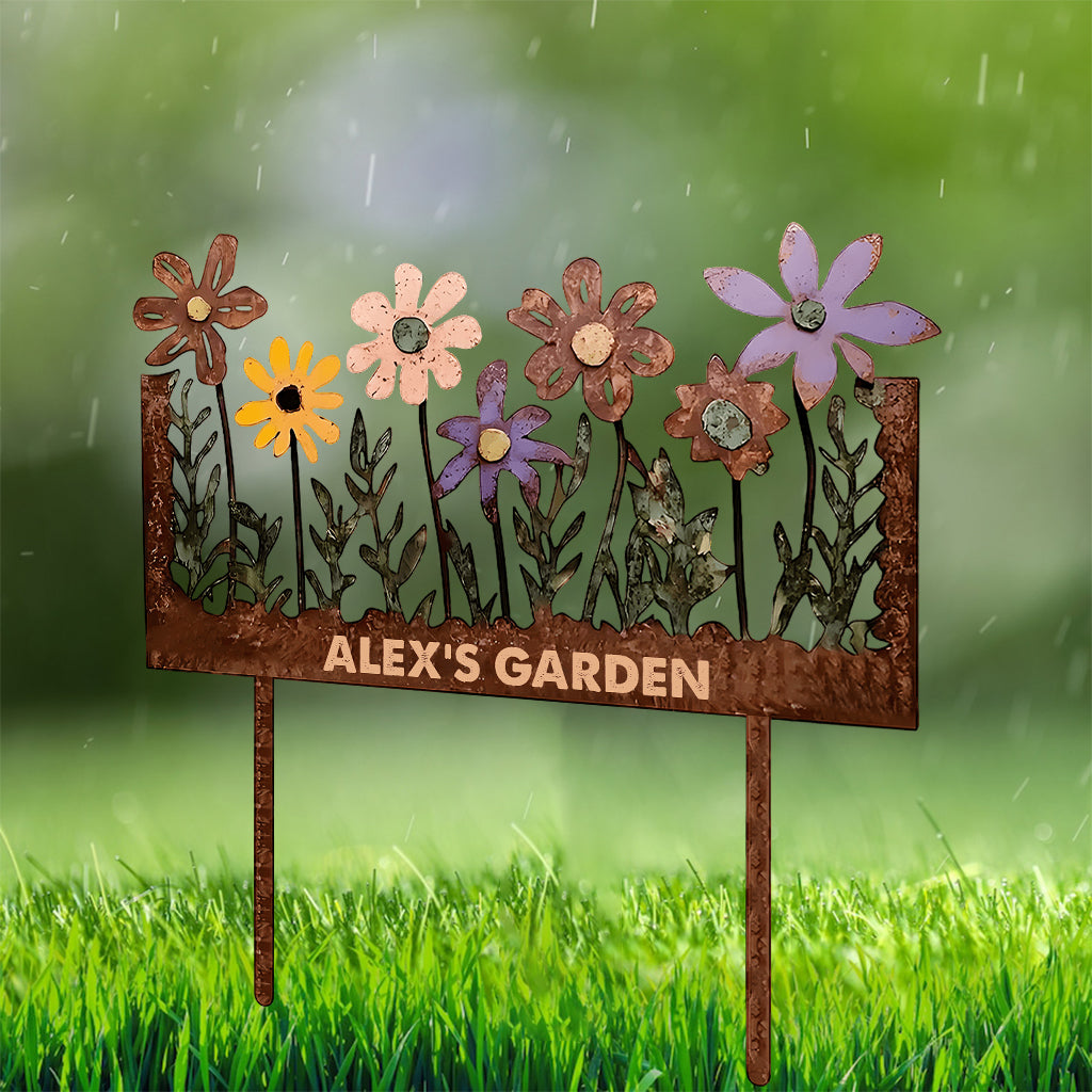 Mon Jardin - Panneau de jardinage personnalisé en acrylique / Plaque en acrylique