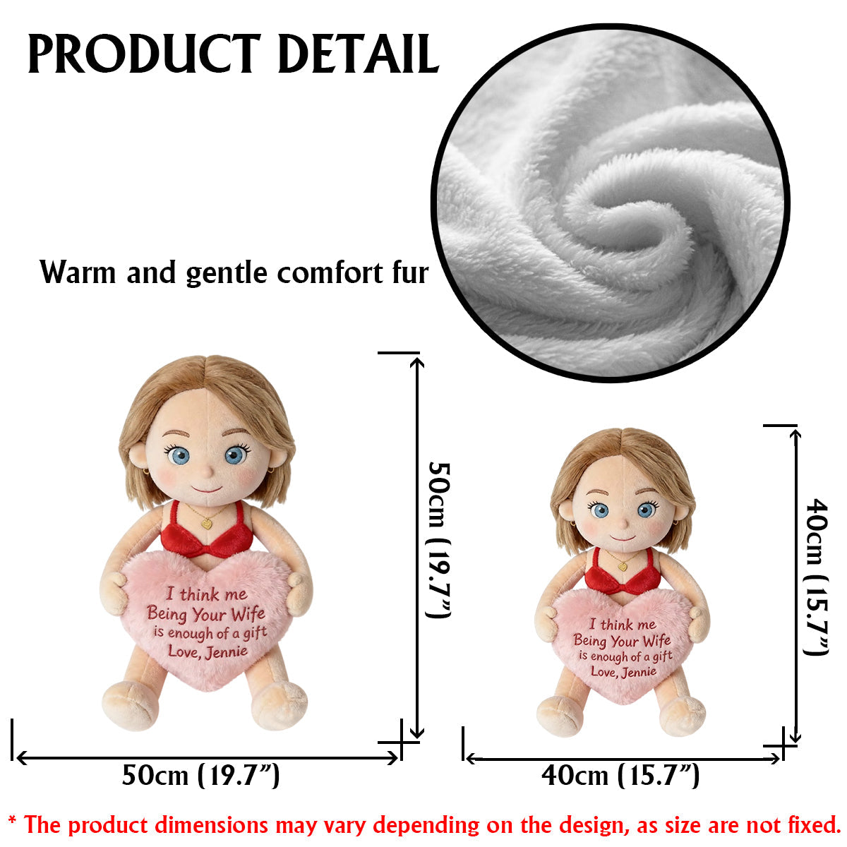 Custom From Any Photo - Personalized Couple Faux Fur Shaped Pillow