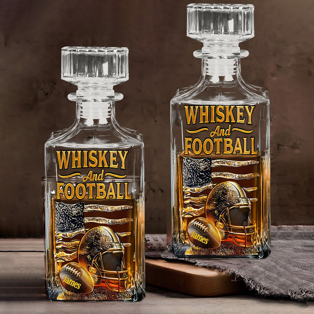 Whisky et football - Coffret carafe à whisky personnalisée sur le thème du football