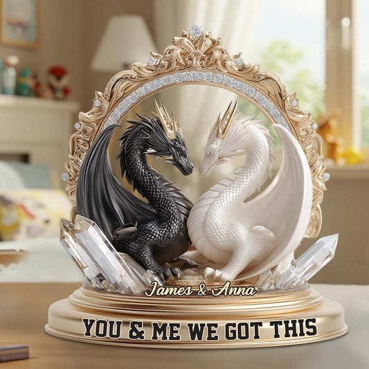 On s'en occupe ! – Plaque acrylique personnalisée en forme de dragon
