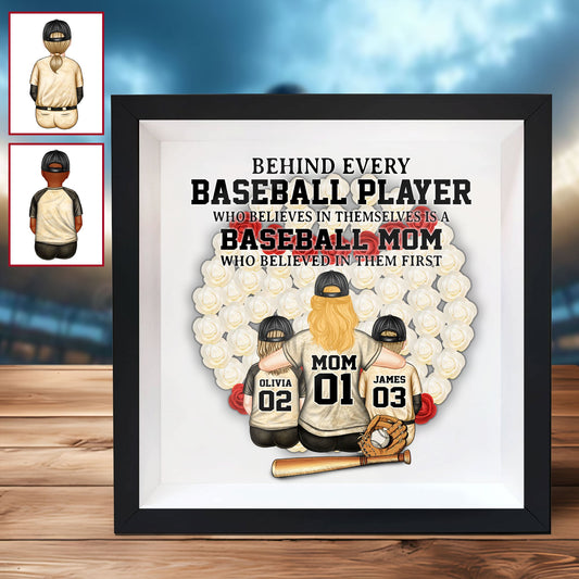 Maman de joueur de baseball - Boîte à fleurs personnalisée avec motif floral sur mesure