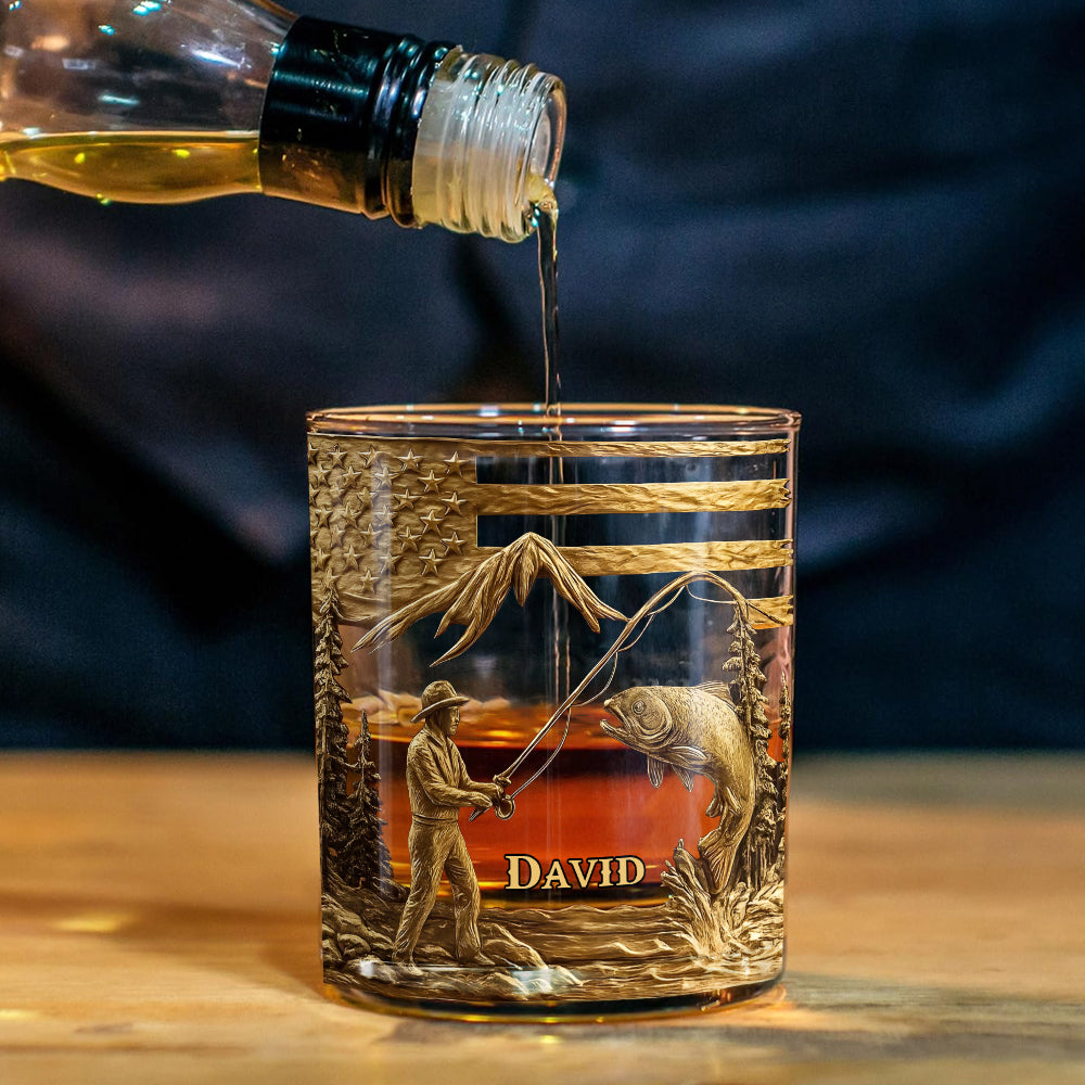Fishing For Life - Personalized Fishing Whiskey Decanter Set