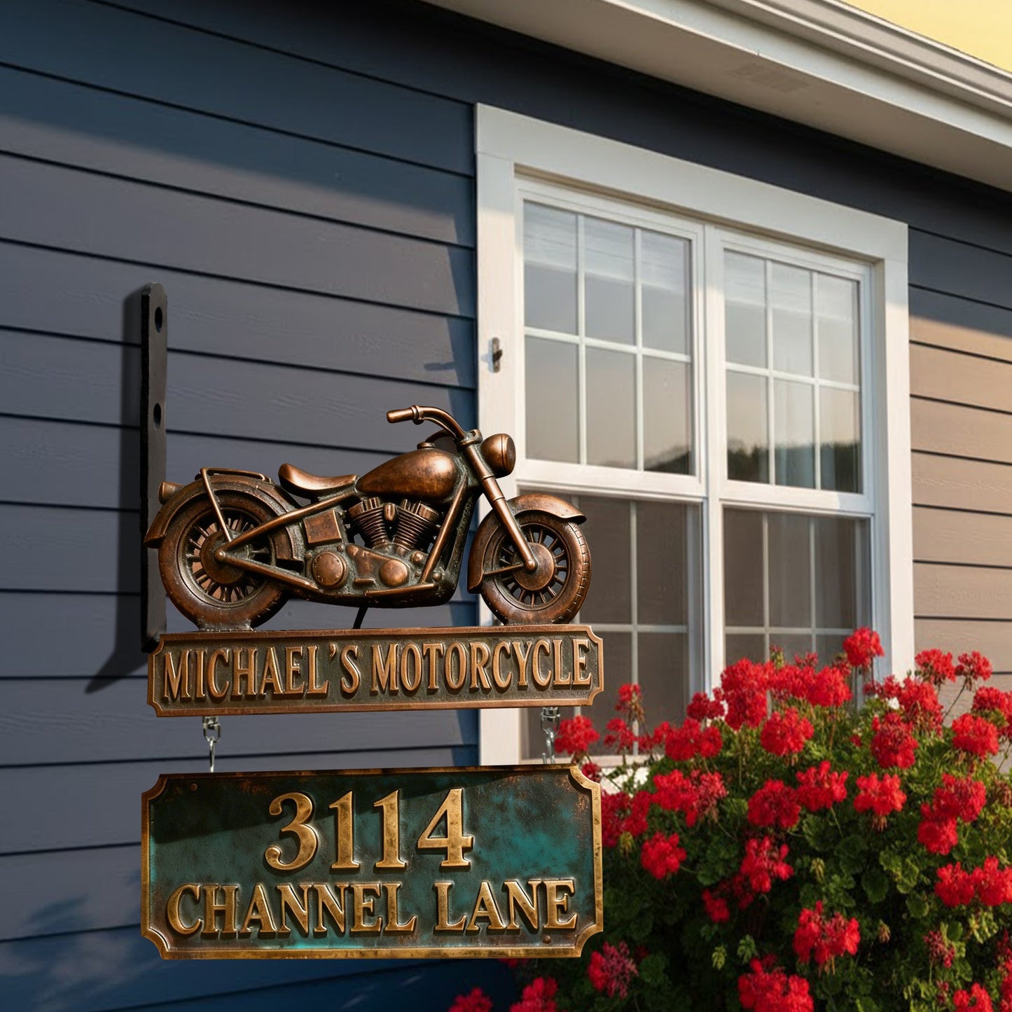 Garage à motos - Panneau mural en bois personnalisé pour motards