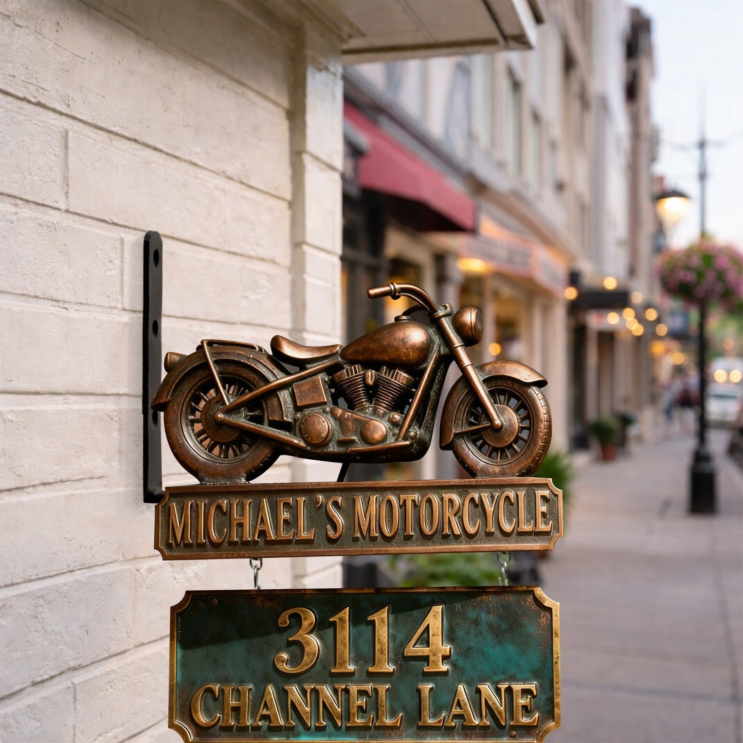 Garage à motos - Panneau mural en bois personnalisé pour motards