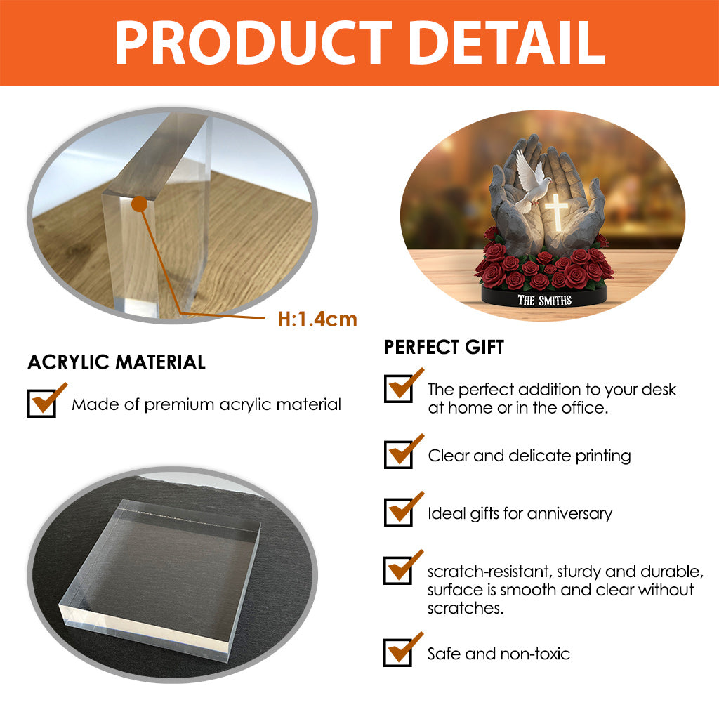 Foi éternelle - Plaque en acrylique chrétienne personnalisée de forme sur mesure