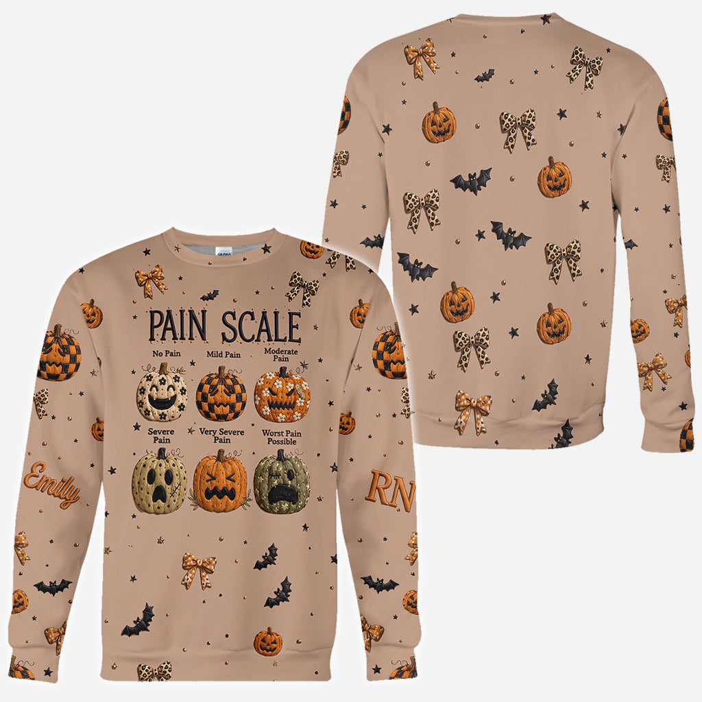 Pumpkin Pain Scale - Personalized Nurse All Over Shirt