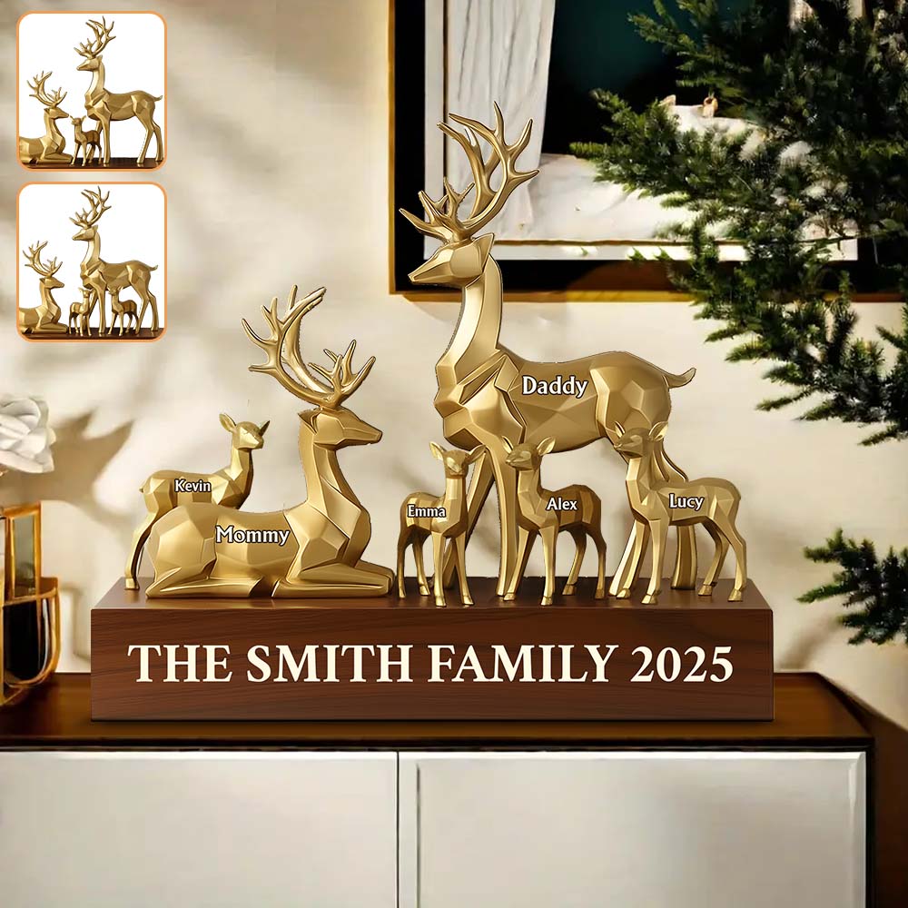 Reindeer Family - Personalized Family Custom Shaped Acrylic Plaque
