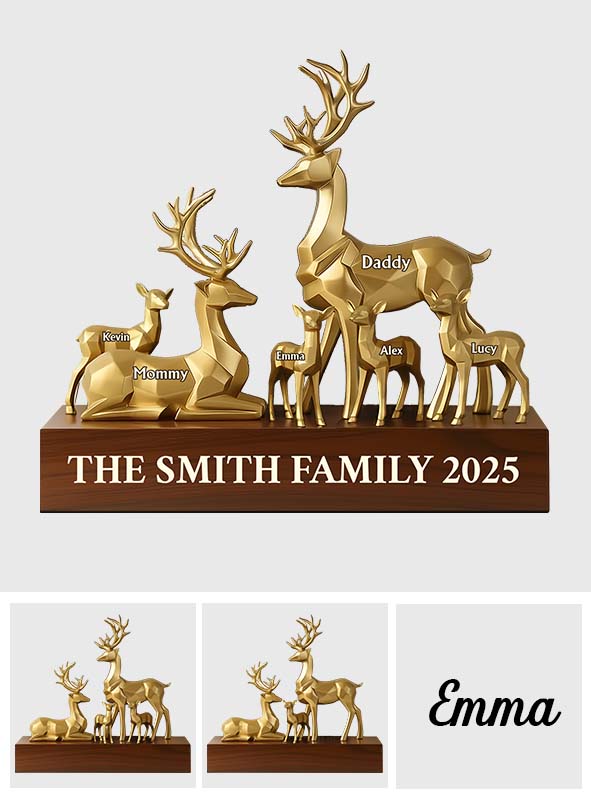 Reindeer Family - Personalized Family Custom Shaped Acrylic Plaque