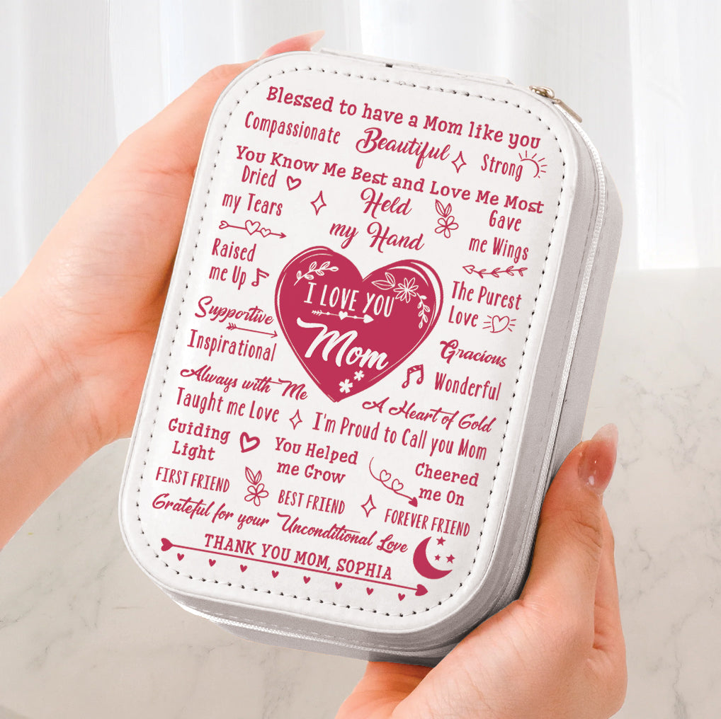 À ma maman - Coffret à bijoux personnalisé avec miroir LED