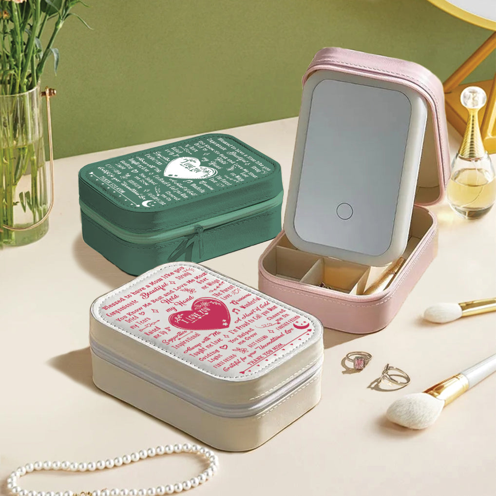 À ma maman - Coffret à bijoux personnalisé avec miroir LED