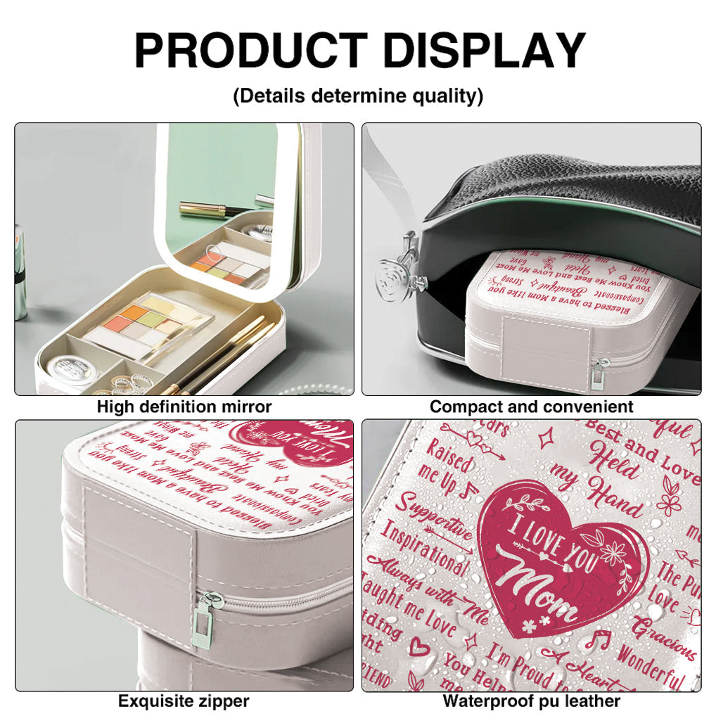 À ma maman - Coffret à bijoux personnalisé avec miroir LED