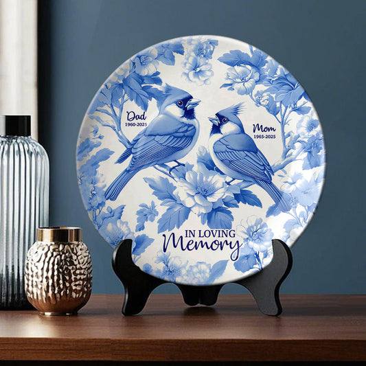 En souvenir de - Assiette ronde commémorative personnalisée en céramique