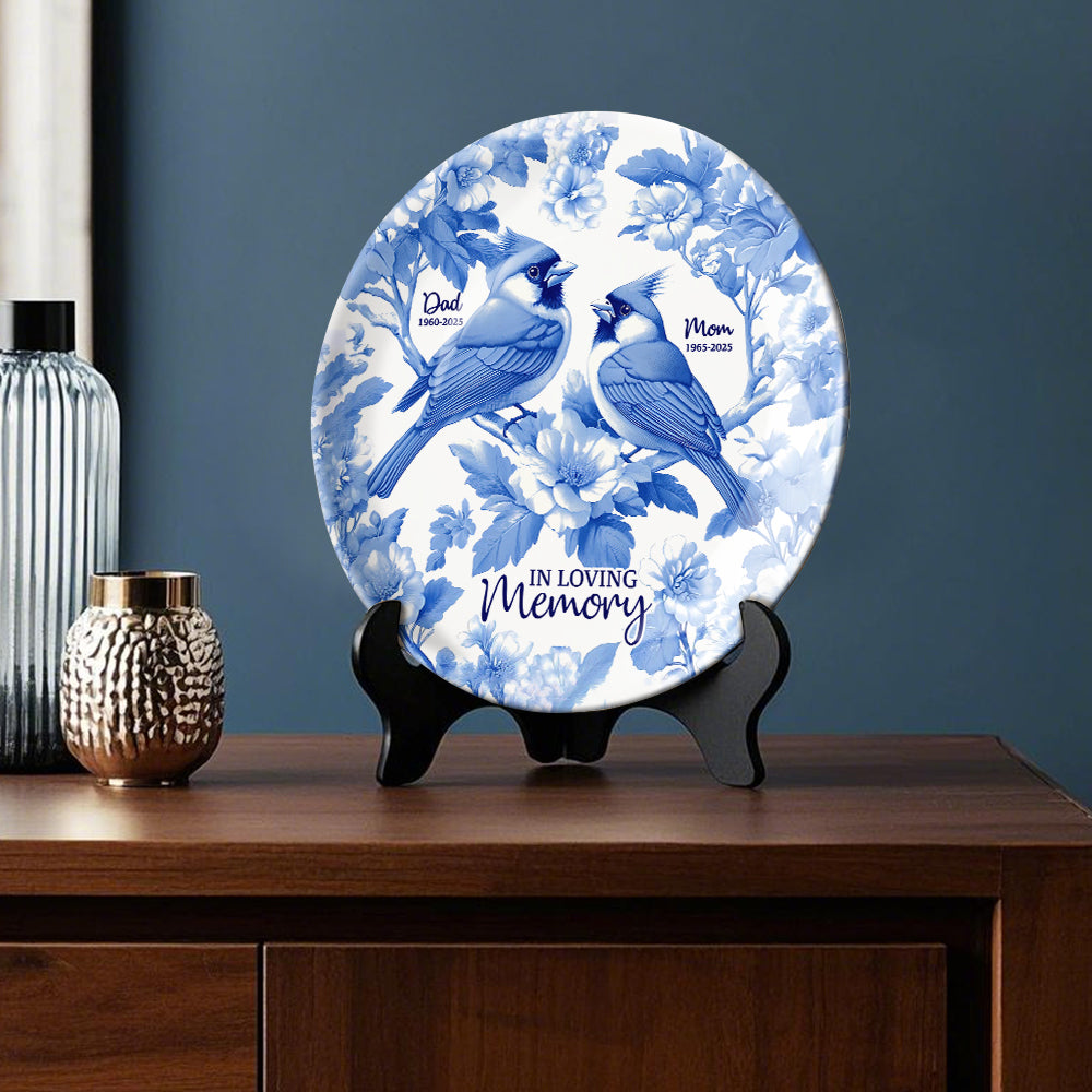 In Loving Memory - Personalized Memorial Ceramic Round Plate