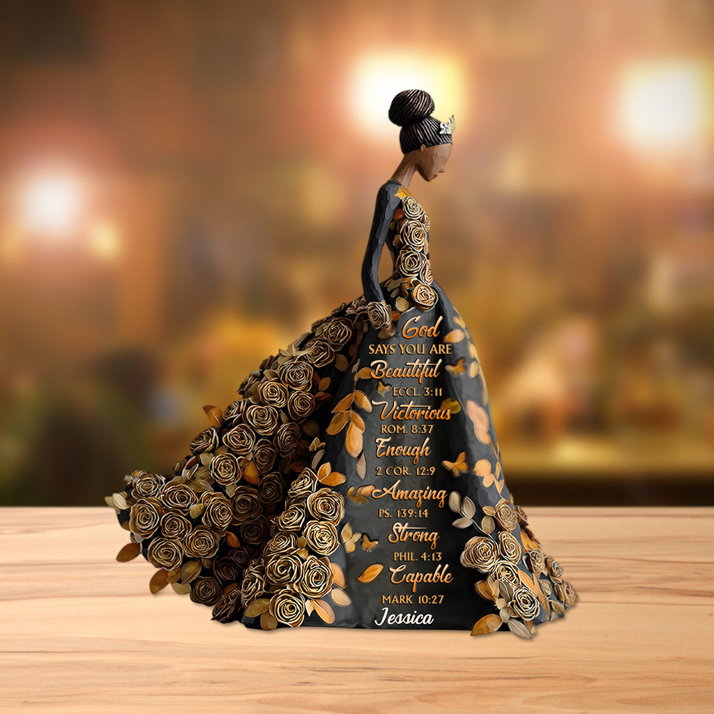 God Says You Are - Personalized African American Custom Shaped Acrylic Plaque